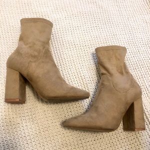 Tan Sock Booties 7.5
